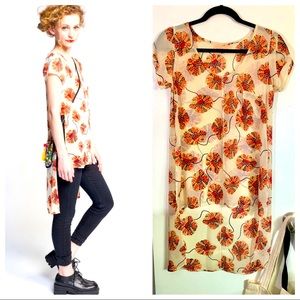 NWOT Otis Mclaine (Anthro) floral silk tunic